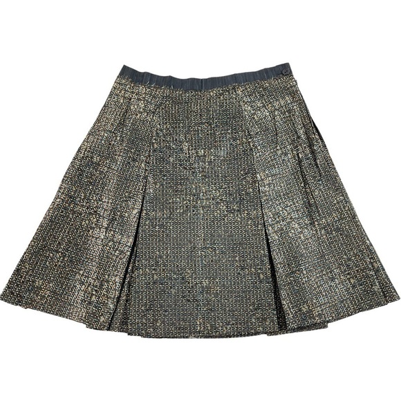 COTÉLAC CONFETTI DOT TIE SILK BOX PLEAT MINI SKIRT - Picture 2 of 16